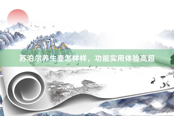 苏泊尔养生壶怎样样，功能实用体验高超
