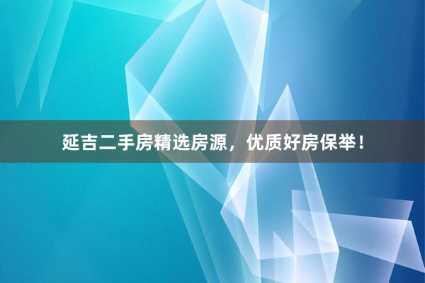延吉二手房精选房源，优质好房保举！